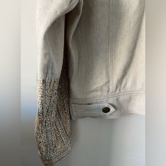 ELLIE MAE Kason Denim Jacket Silk/Linen Jacket Size XS - Picture 16 of 16